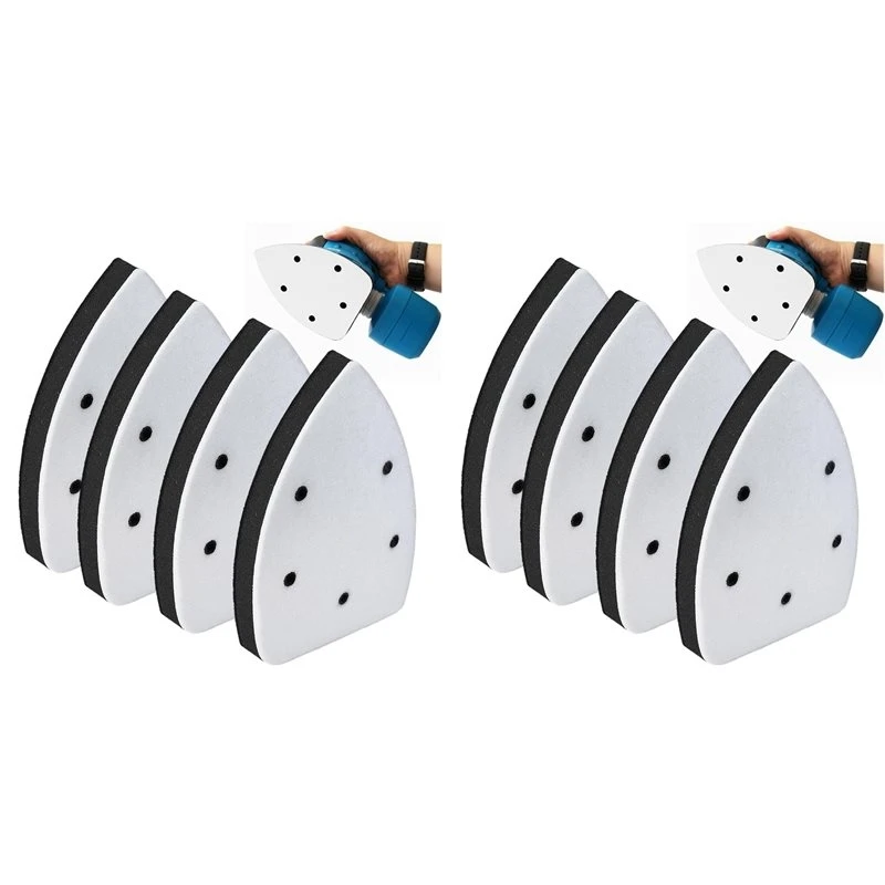 BMBY-8PCS Mouse Detail Sanding Interface Pad, 5 Holes Sand Paper Pad Foam Interface Sandpaper Backing Pad For Sander