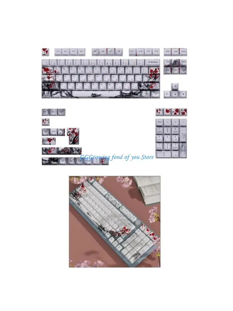 

H9EB Keycaps 128key Thick Pbt Sublimations Russian Keycap For Mechanical Keyboards