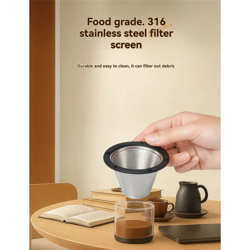 A74G-ポータブル電動コーヒーグラインダー調整ワンボタンスタートビーンズグラインダーUSB充電式家庭用屋外ブレンダー