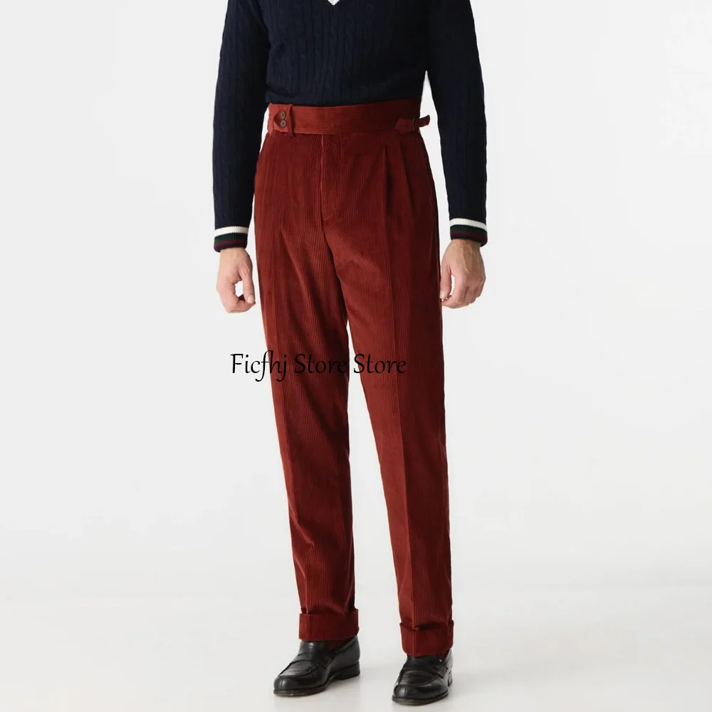 

Formal Straight Pants for Man Men's Trousers Corduroy High-waist Straight-leg Casual Work Trouser Tailoring Classic Clothing