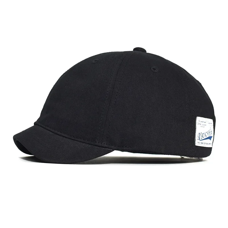 Soft top patch short brim baseball hat for men, simple and casual sunshade hat, versatile sunscreen duckbill cap for women