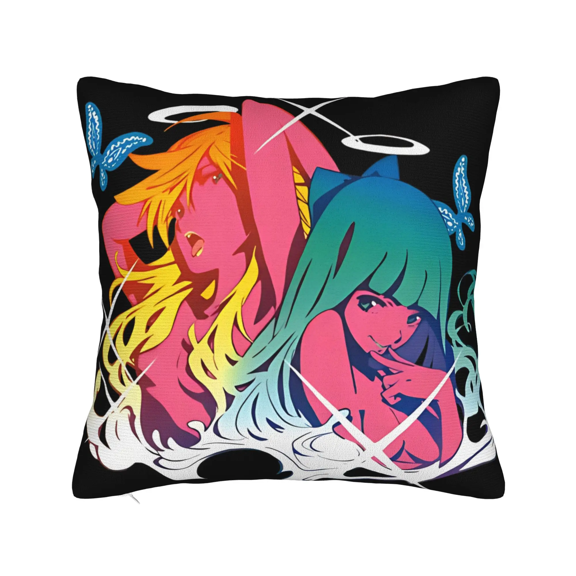 Panty Stocking with Garterbelt Square Pillow Cases Anime Cushion Cover Awesome Zippered Decor Pillowcase for Bed 45*45cm
