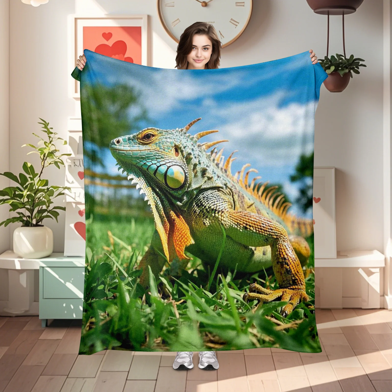 

HighQuality Grassland Lizard Blanket Brings Comfort And Freshness To Your Living Space