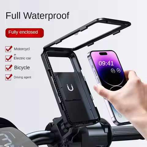 Universal Waterproof Bicycle Mobile Phone Holder Motorcycle Stands 360&deg;Swivel Adjustable Bike Holder for 4.7-6.8" Mobile Phone