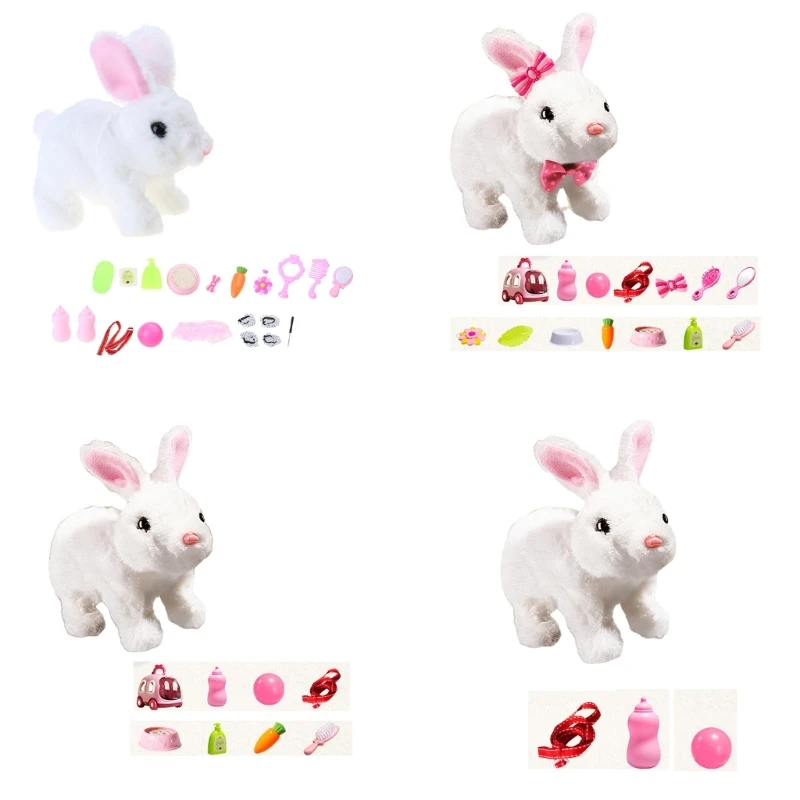 Walking Rabbit Electric Plush Toy Toddler Crawl Learning Simulation Rabbit Toy