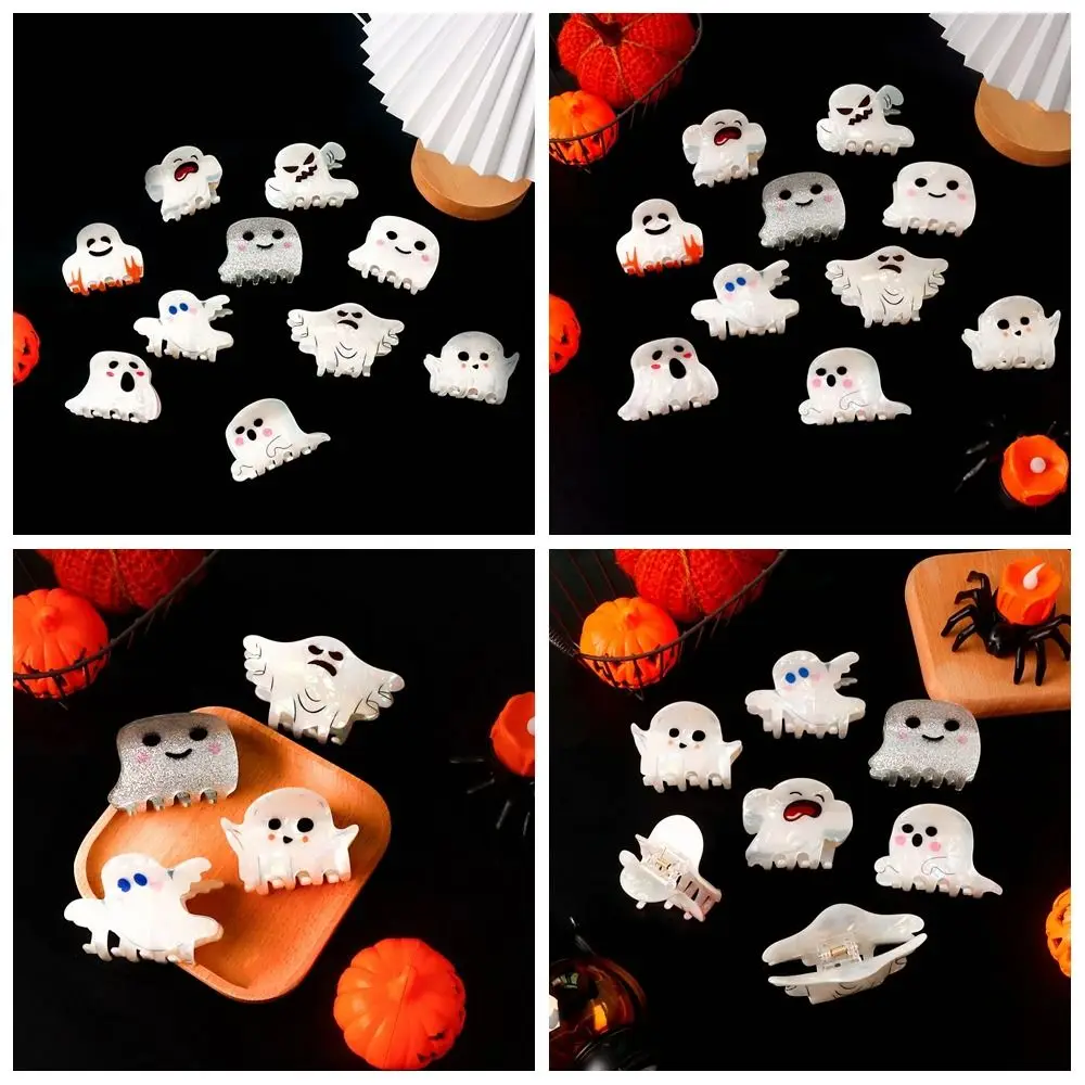 Scary PVC Ghost Hair Claw Grab Clip Hairpin Halloween Hair Clip Hair Accessories Colourful Shark Clip Holiday