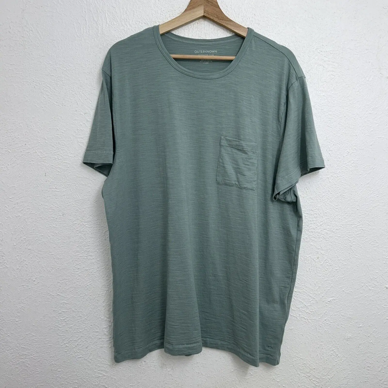 Outerknown Saltwater Slub Pocket Tee Green T-Shirt Short Sleeve Size XL