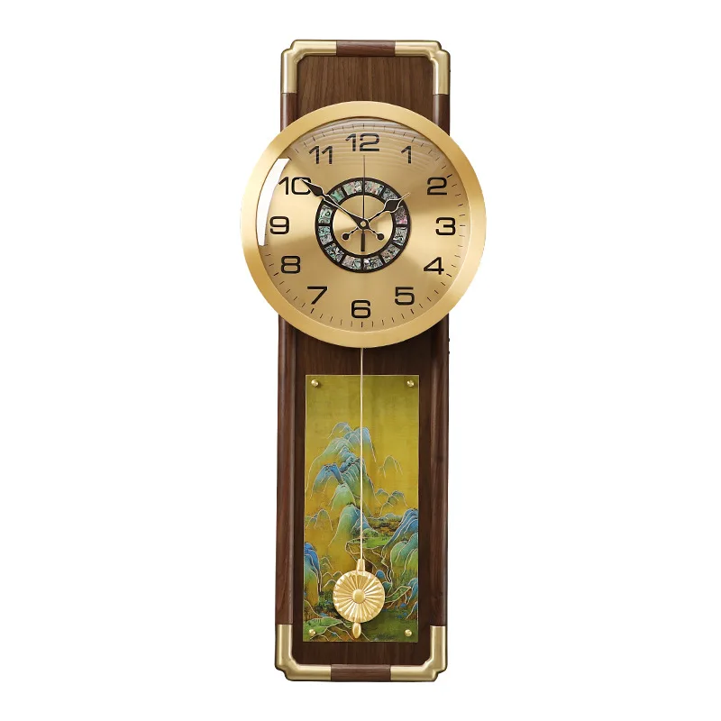 

New Chinese style, light luxury, brass, watches, villas, living rooms, modern