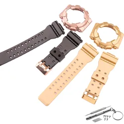 Watch Accessories 16mm resin strap case for GA110 120 140 GD120 GLS GAX100 men's and women's sports waterproof strap