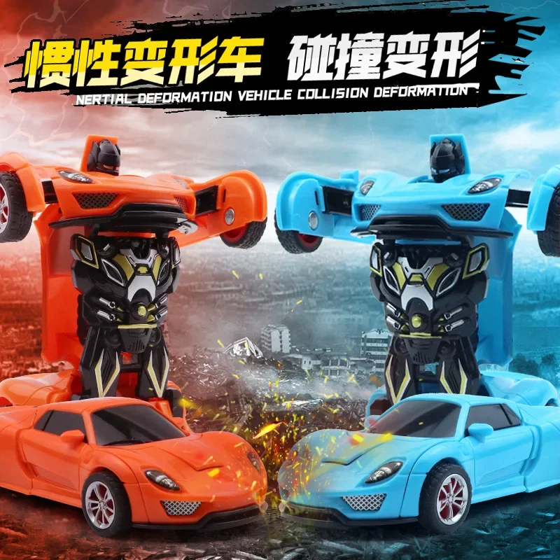 Cross border kids transformable toy boy crash deformable car model kids toy car wholesale