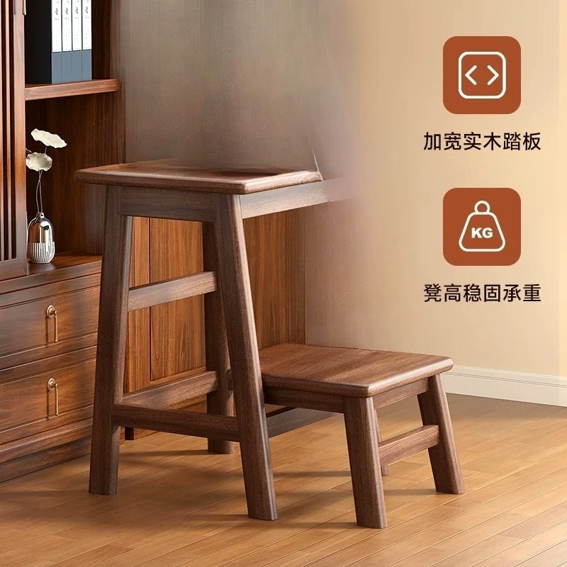 Pure solid wood household folding ladder thickened ladder stool dual-purpose