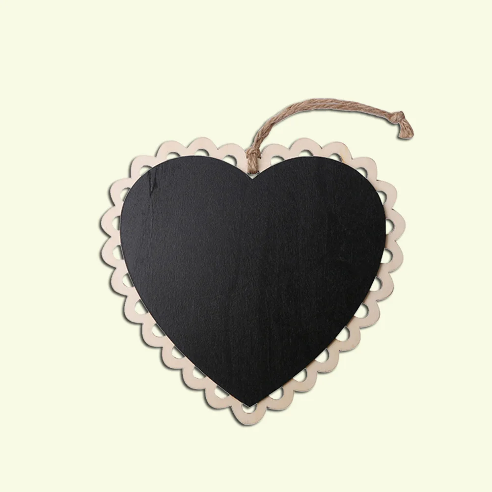 1 قطعة على شكل قلب سبورة صغيرة سوداء 16X15 سنتيمتر خفيفة الوزن لعلامات طاولة الزفاف حديقة النبات ديكور رسالة المجلس #3