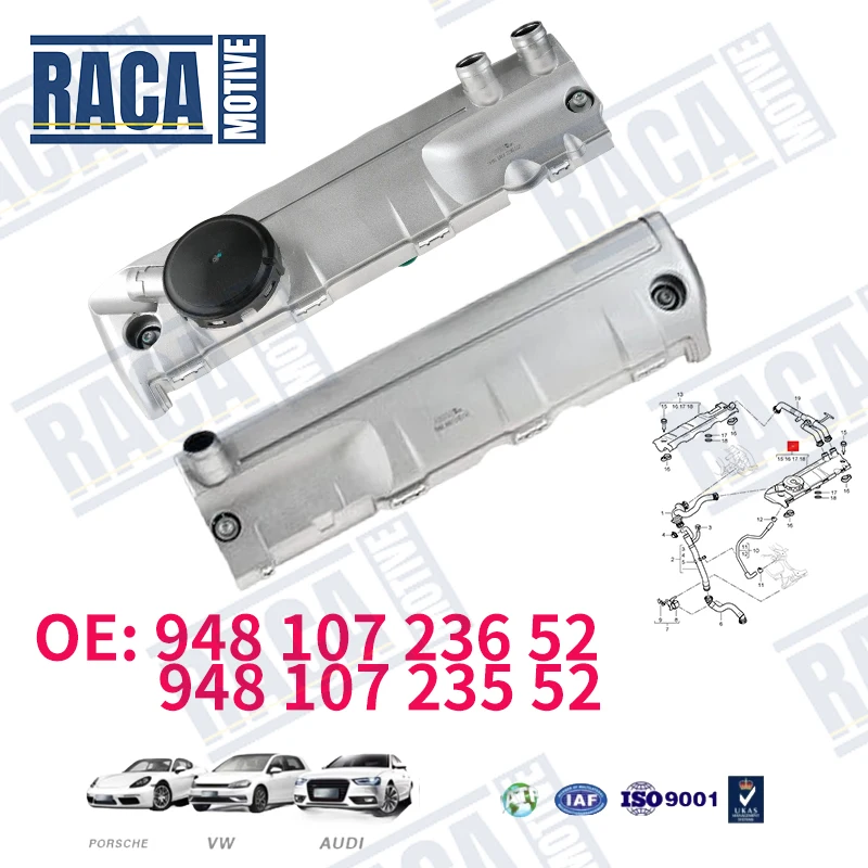 For Porsche Cayenne turbo 9PA1 4.8T 718 Boxster 982 Engine Valve Cover Rocker Cover Oil Separator Kit 94810723552 94810723652