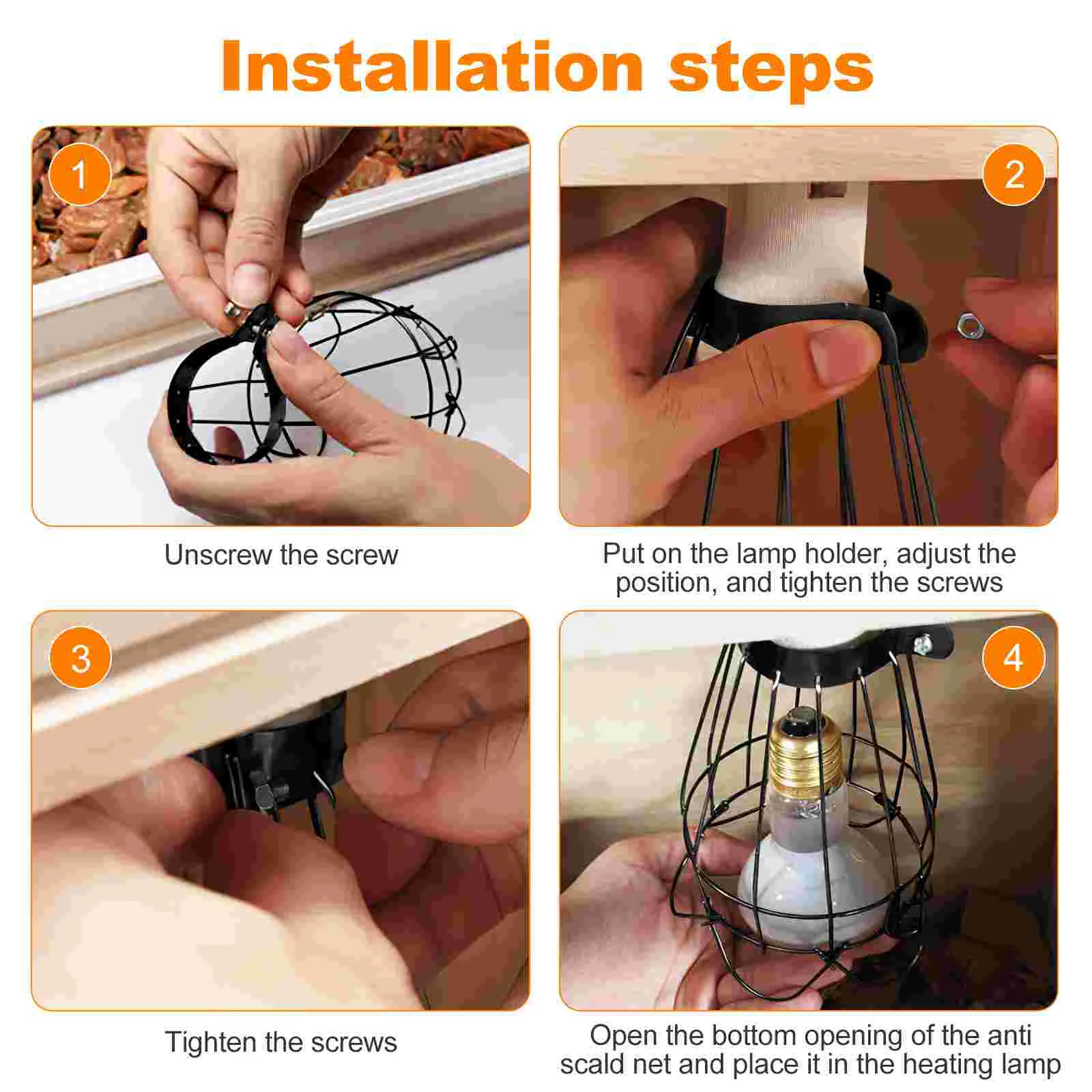 Ceramic Lamp Lampshade Anti-hot Mesh Anti-Scalding Ceiling Fan Reptile Box Pet Cage Iron Insulation