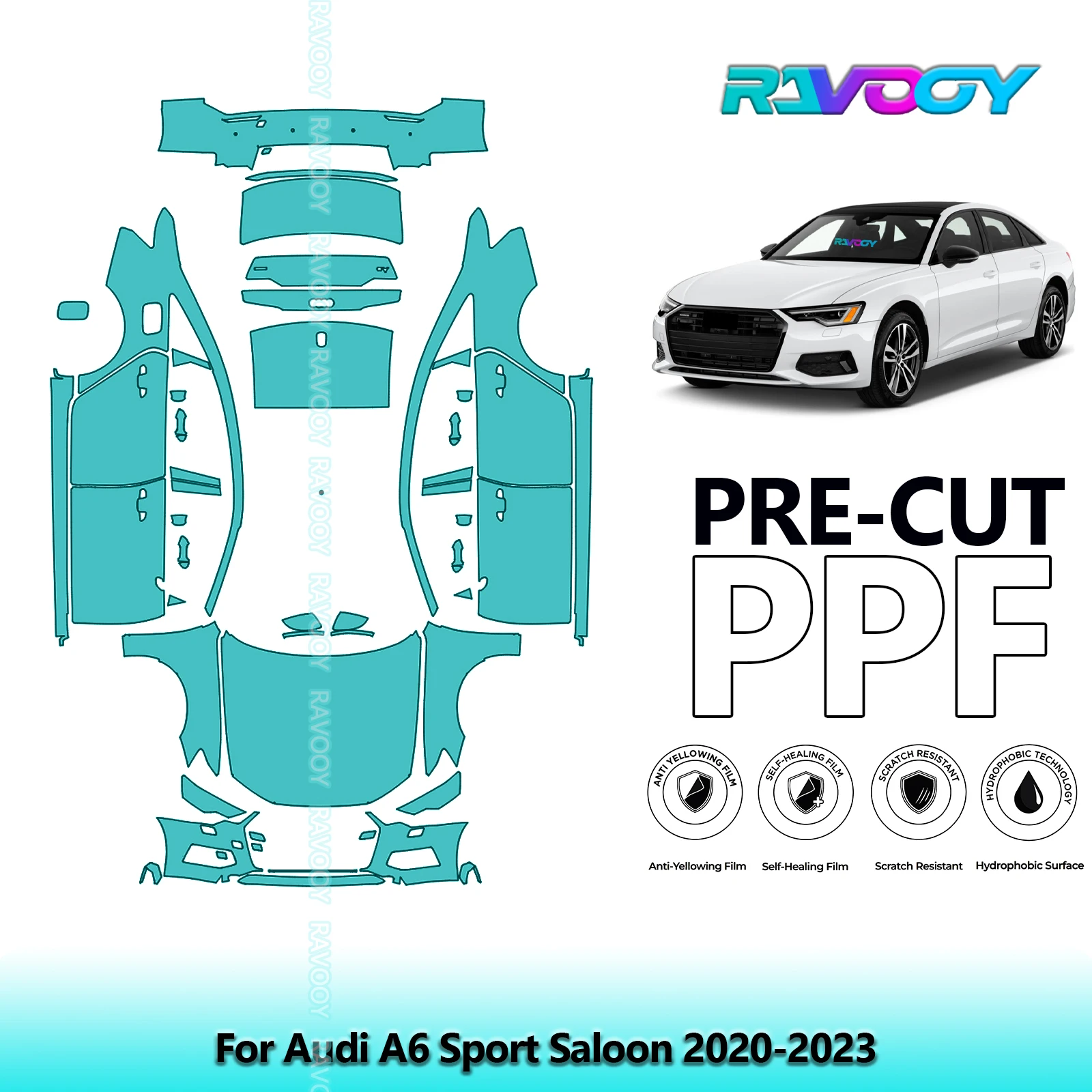 

Full Vehicle Clear Bra Precut PPF Paint Protection Film For Audi A6 Sport Saloon 2020-2023