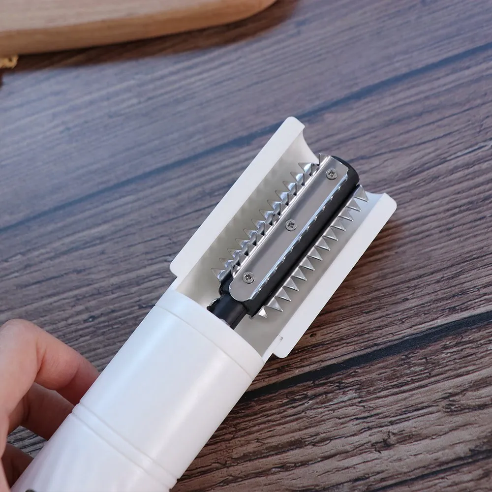 Waterproof Electric Fish Scaler Handheld Rotating Anti-splash Kitchen Coconut Grater Effort Saving One-button Control