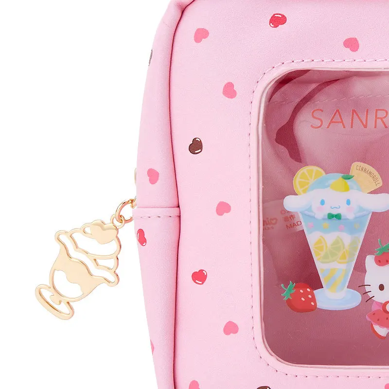 Kawaii My Melody Kuromi Hello Kitty Pvc Ice Cream Cartoon Cosmetic Bag Anime Sanrio Girl Heart Cute Waterproof Storage Bag