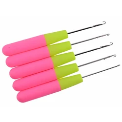 H&STRA 1PC Crochet Hook Needle Plastic Knitt Hair Crochet Needles For Making Braiding Dreadlock Hair Tools