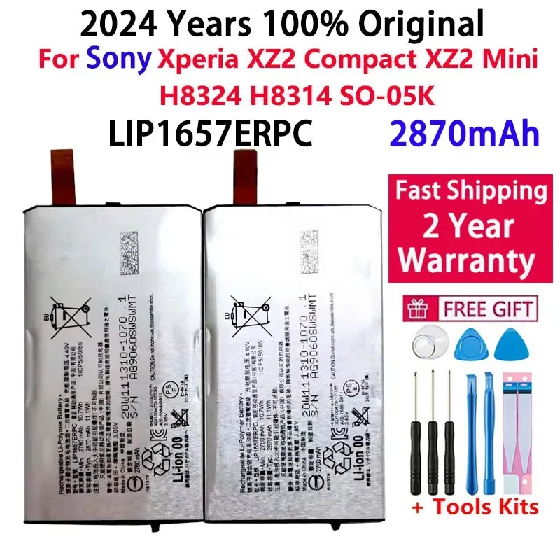 

2024 Years Original 2870mAh LIP1657ERPC Battery For Sony Xperia XZ2 Compact XZ2 Mini H8324 H8314 SO-05K Batteries Fast Shipping