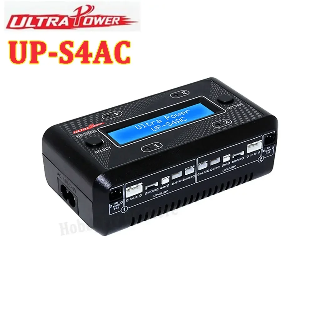 ULTRA POWER UP-S4AC Battery Charger LCD Digital Display 4x7W 1A AC DC Charger for 1S-2S LiPO/LiHV 2S-6S NiMH/NiCd Battery