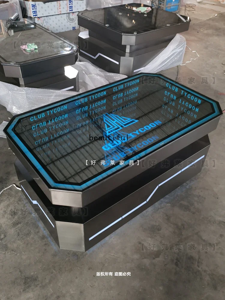 Card Holder Luminous Stainless Steel Stone Plate Marble Party Scattered Table Bar Tea Table