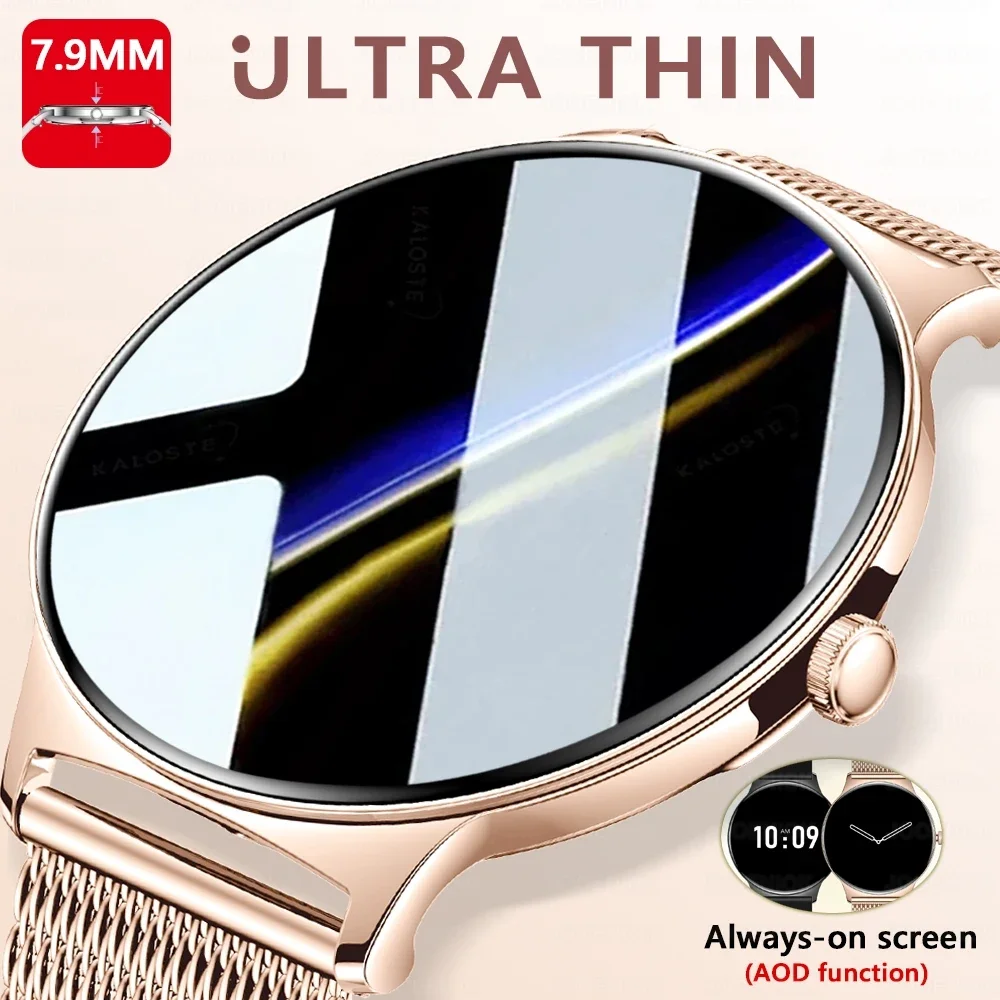 

New For HUAWEI Ultra Thin AMOLED Smart Watch Women Health Monitor Skin-friendly Alloy Body Always Display Time BT Calling Clock