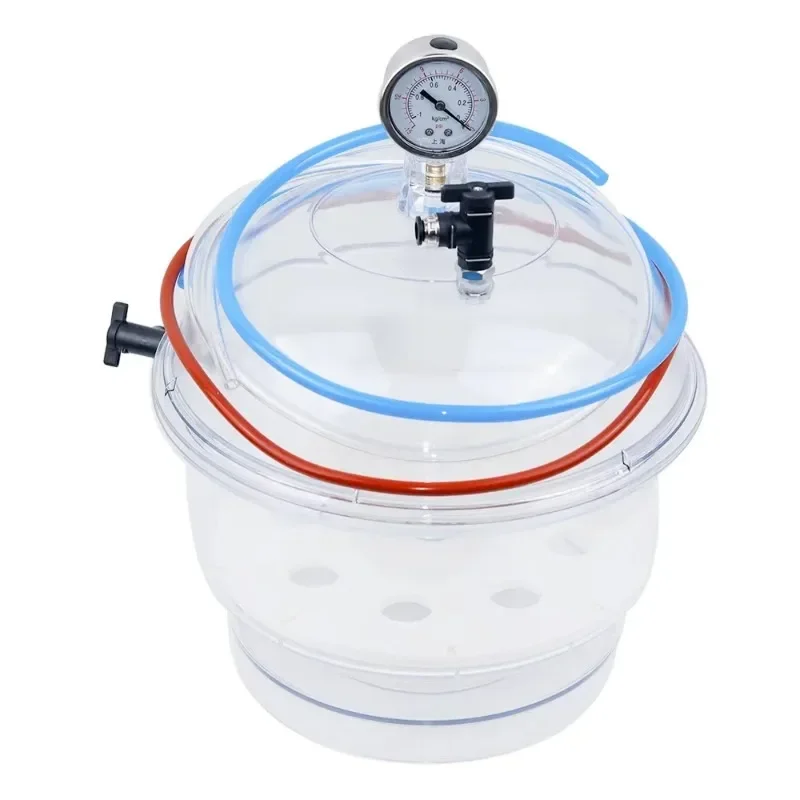 Lab Vacuum Desiccator 250mm Vacuum Desiccator Jar Polycarbonate Plastic Laboratory Dessicator Dryer with Pressure Gauge