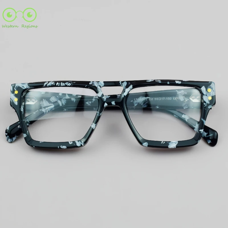 

Trendy men and women square meter nail glasses frame personalized double beam comfortable square glasses frame