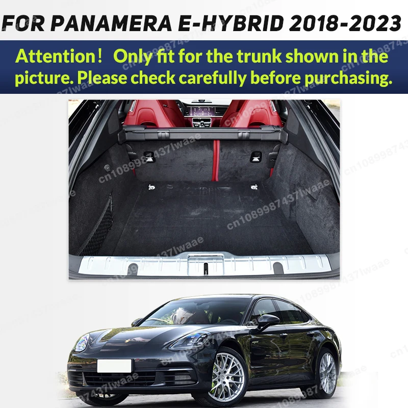 Auto Full Coverage Trunk Mat For Porsche Panamera E-Hybrid 2018 2019 2020 2021 2022 2023 Car Boot Cover Pad Cargo Liner Interior