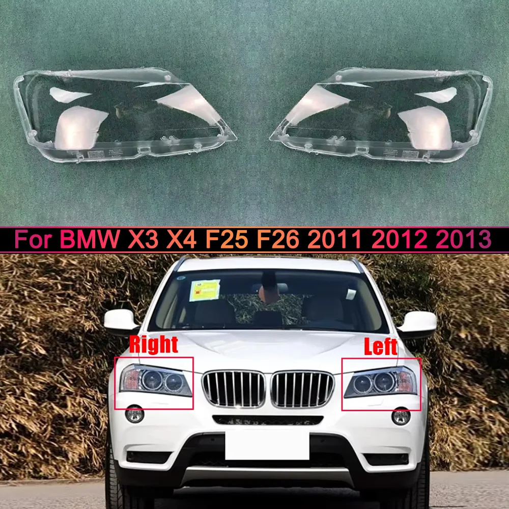 

For BMW X3 X4 F25 F26 2011 2012 2013 Transparent Headlight Cover Headlamp Shell Clear Lens Plexiglass Replace Original Lampshade