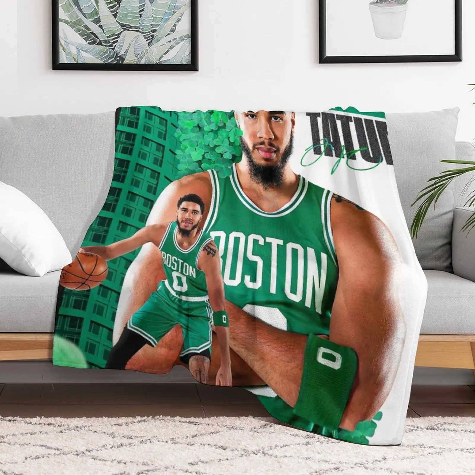 Jayson Tatum 0 Champions Throw Blanket Soft Big Furrys Blankets