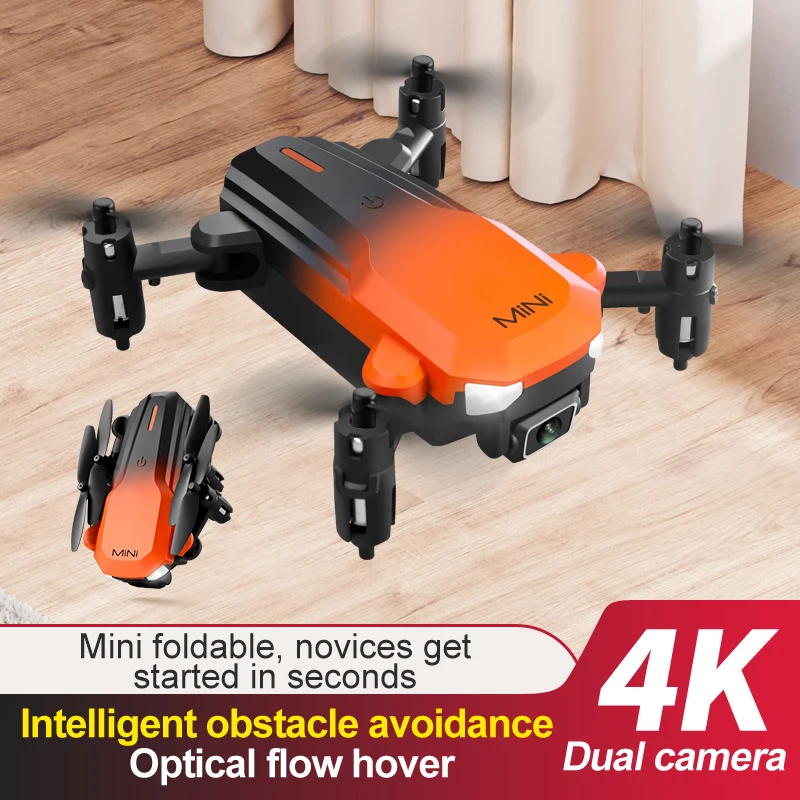 KK9 Mini WiFi FPV With 4K Dual HD Camera Optical Flow Location/Obstacle Avoidance Altitude Hold Mode Foldable RC Drone Quadcopte