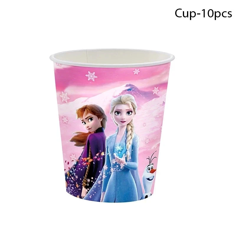 Pink Frozen Queen Girl Birthday Party Decoration Elsa&Anna Balloon Gifts Tablecloth Plates Cups Baby Shower Party Supplies Home