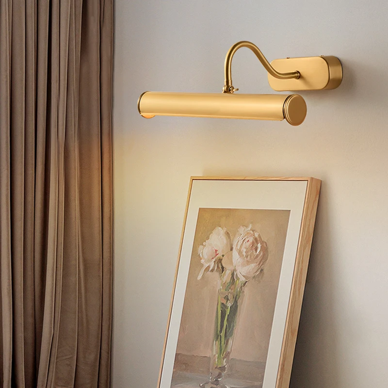 

Modern style study copper lamp mirror lamp suitable for living room bedroom bedside wine cabinet lighting led brass wall lamp