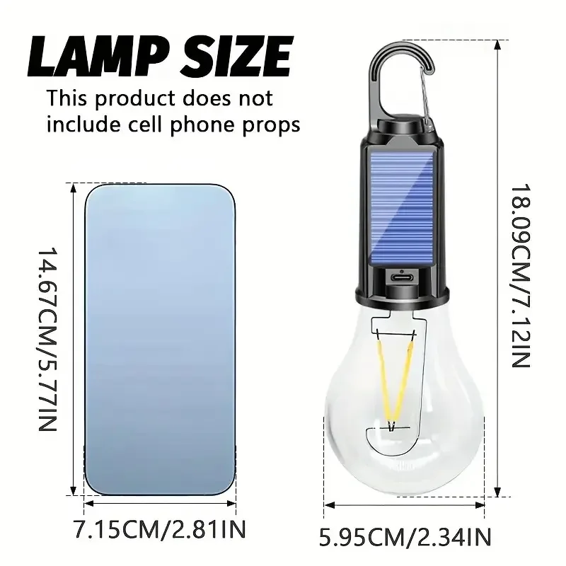 Solar USB Charging Decorative Light, Portable Camping Hanging Light For Outdoor Emergency Lighting, Hands-Free