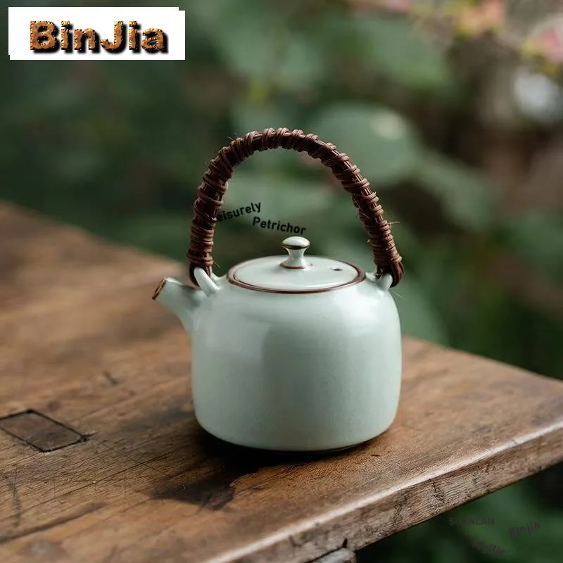 

Японская печь Ru, фарфоровая подъемная балка, горшок, бытовая керамическая нагревательная чайная плита, китайская виноградная ручка, теплый чайник, кунг-фу