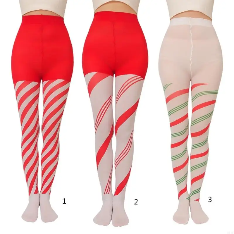 31bf Candy Candy Cancy Strisce Contast Colore Contrasto Tera calza Full Long Full Long MEGGI