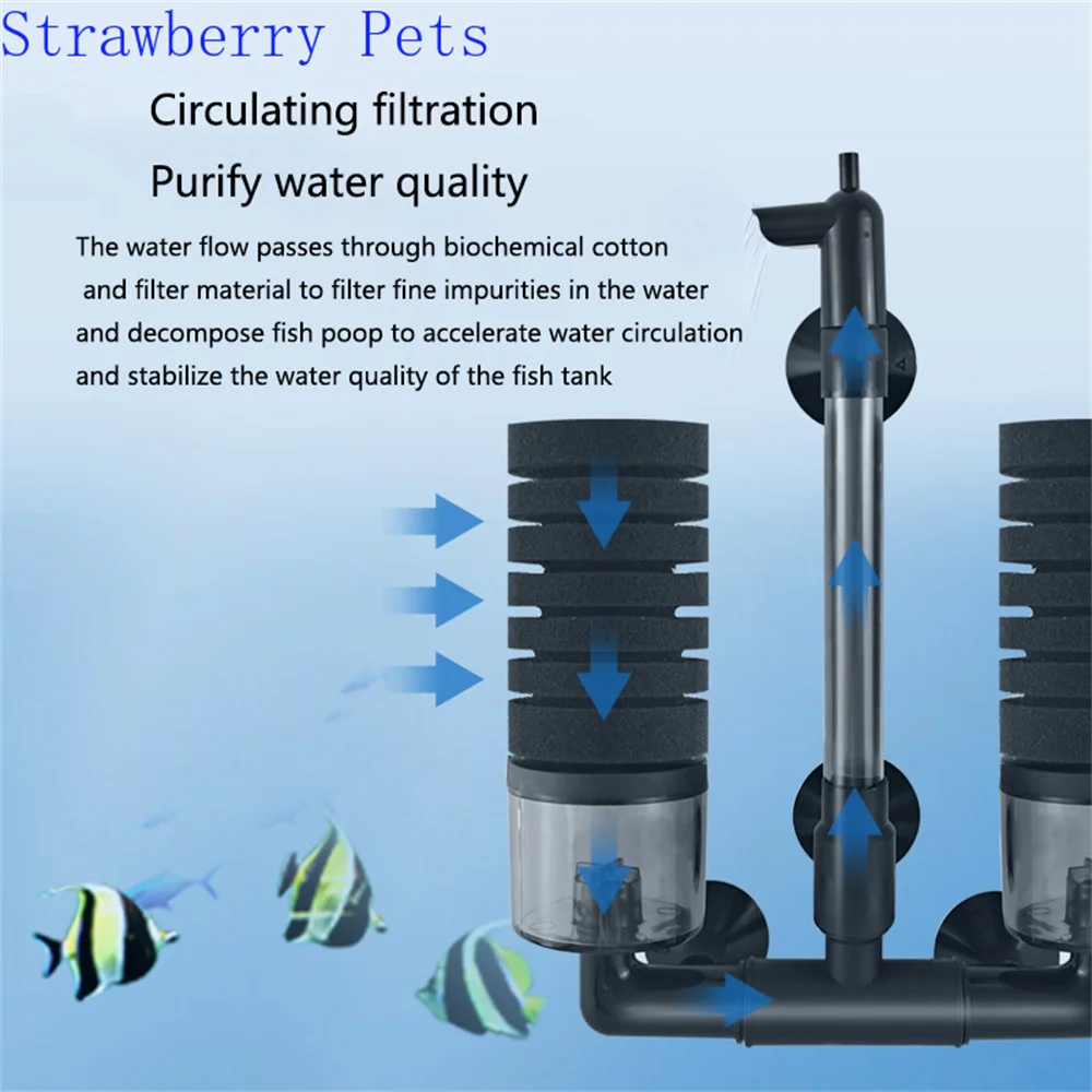 Biological Filter Rapid Oxygenation Easy Installation Black Abs Fish And Aquatic Products Wall-mounted Suction Toilet Low Noise