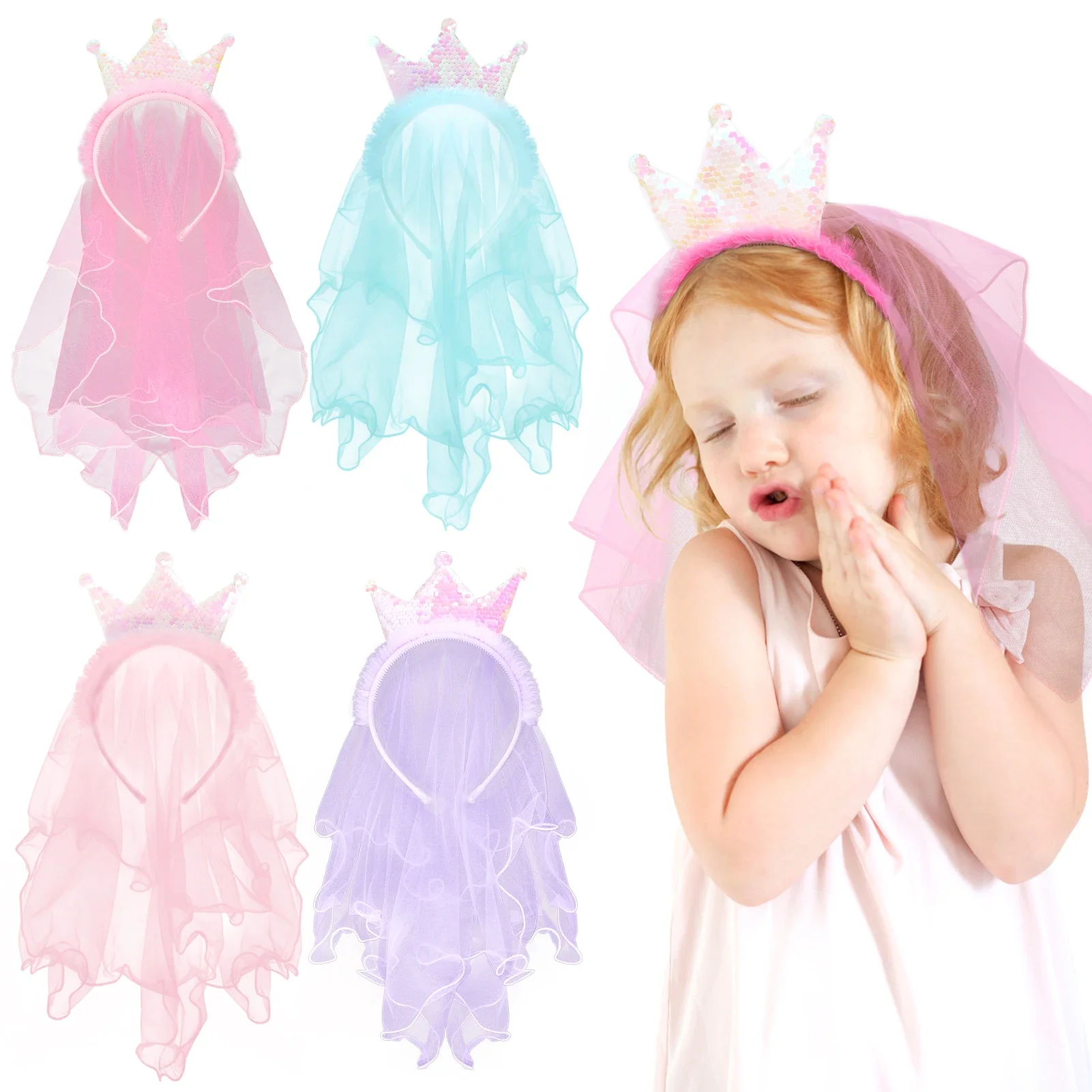 Корона-ручной-работы-блестящие-повязки-на-голову-повязки-для-волос-принцессы-пряжа-вуаль-корона-детские-свадебные-детские-вечерние-аксессуары-для-волос-корейская-оптовая-продажа