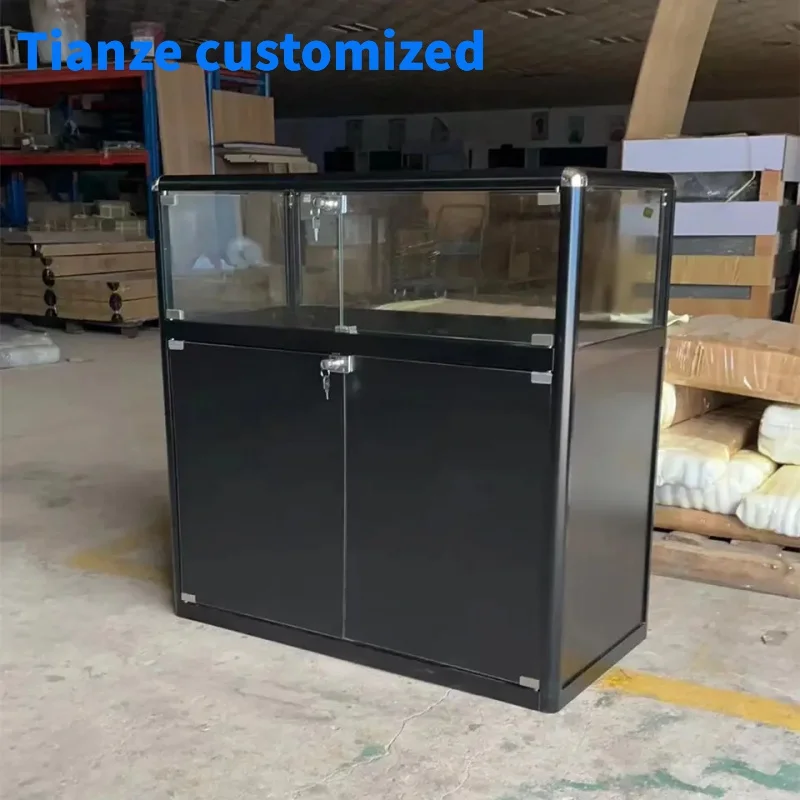 （customized）Cheap Smoke Store Glass Display Showcase Jewelry Shopping Mall Showcase Lockable Display Counters Mobile Phone