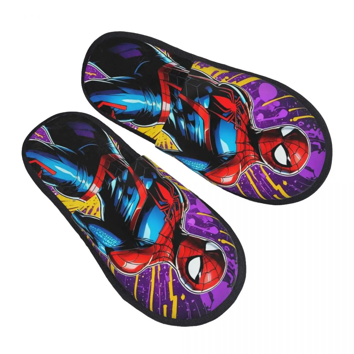 

Custom Spider Man Cartoon Superhero Soft Memory Foam House Slippers Women Comfy Warm Anti-skid Sole Slipper
