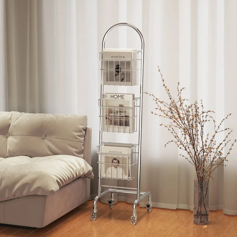Modern Shelves Magazine Racks Bookshelf Furniture Bookshelf Nordic Magazine Racks Mobile Metal Furniture Recargador MHSNJ