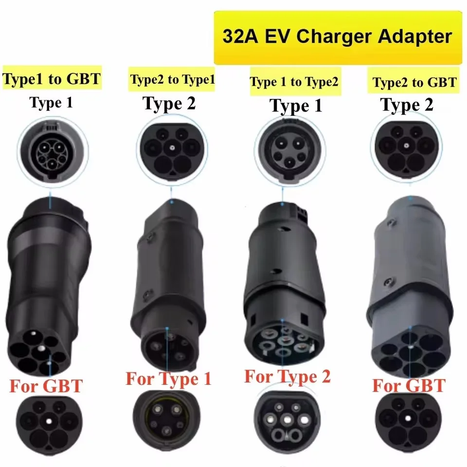 Adapter do ładowania pojazdów elektrycznych Typ 2 na Typ 1 J1772, Adapter EV Typ 2 na GBT, Ładowarka EVSE Typ 1 na GBT, Adapter EV Typ 1 na GBT