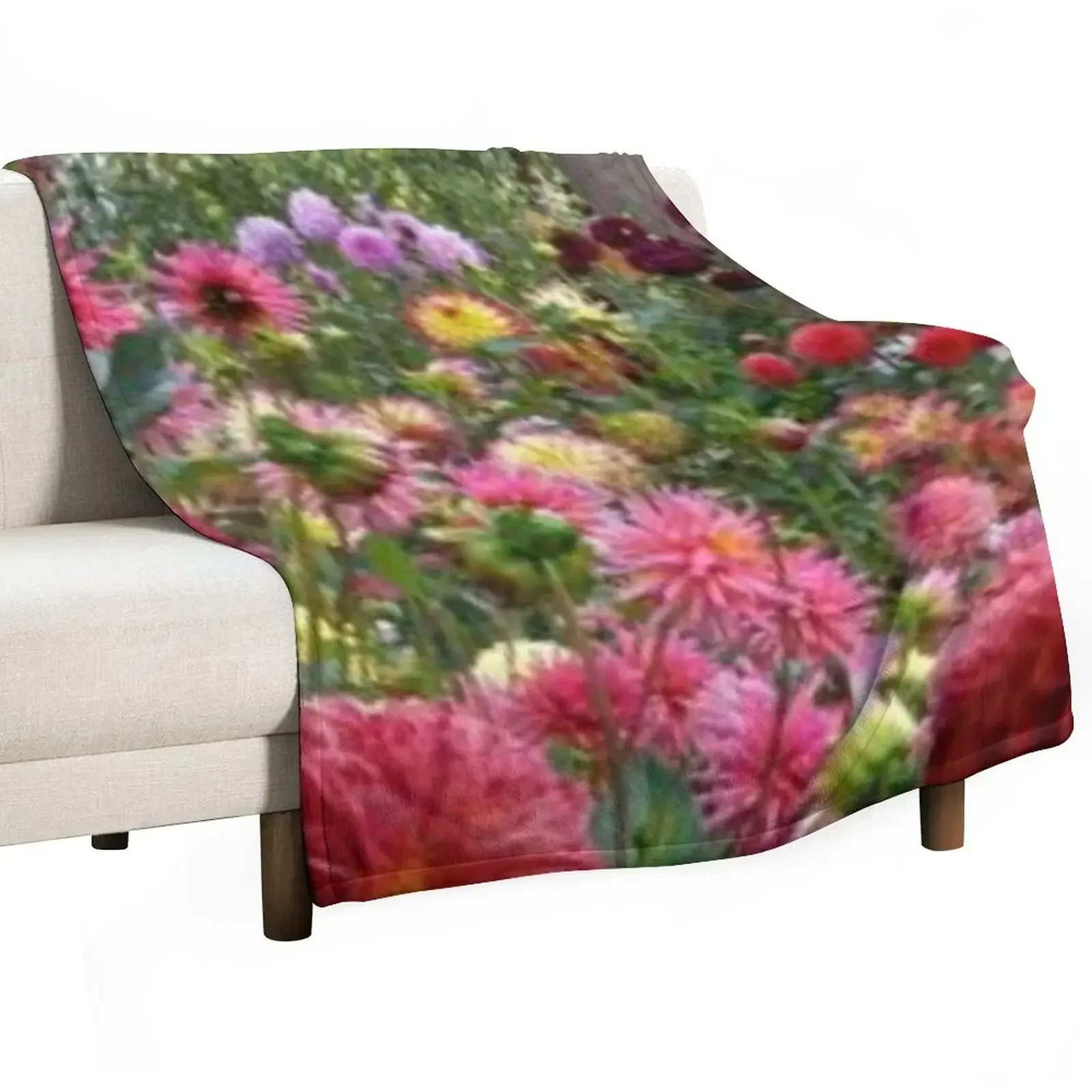 Nice dahlia flowers. Throw Blanket Furry Winter beds Blankets For Baby Blankets