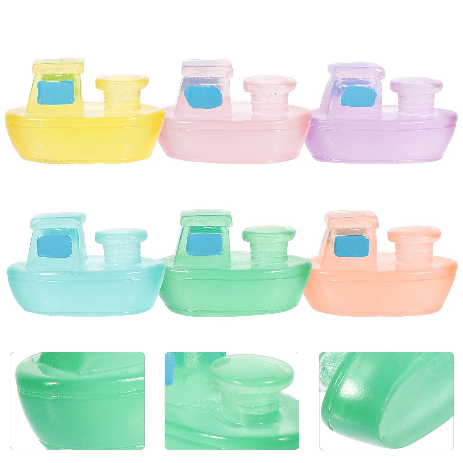 

24pcs Mini Cruise Ship Ornament Resin Glow In The Dark Decoration For Aquarium Bonsai Garden Desktop Micro Landscape Cruise Ship