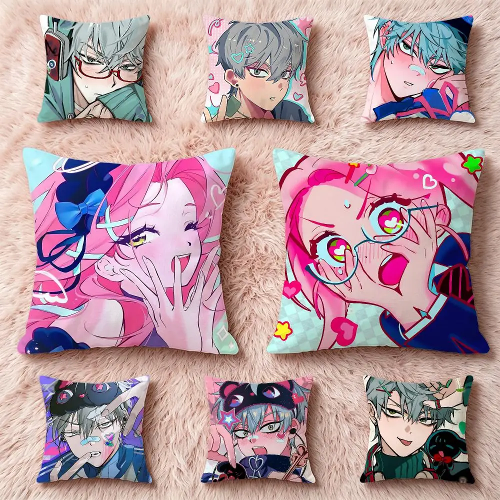 Webtoon‑Alien StageS Cushion Cover Pillow Multi‑size Short Plush Pillow Cute Simple Style For Living Room Bedroom Birthday Gift