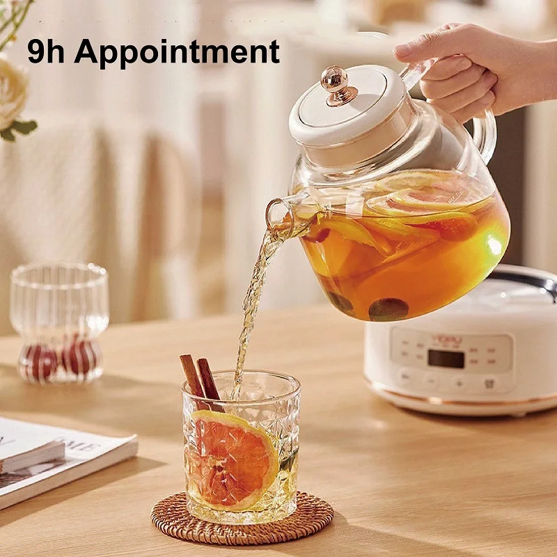 1.2L Intelligent Tea Maker Home Electric Kettle Office Appointment Glass Flower Teapot Multifunctional Health Insulation Kettle