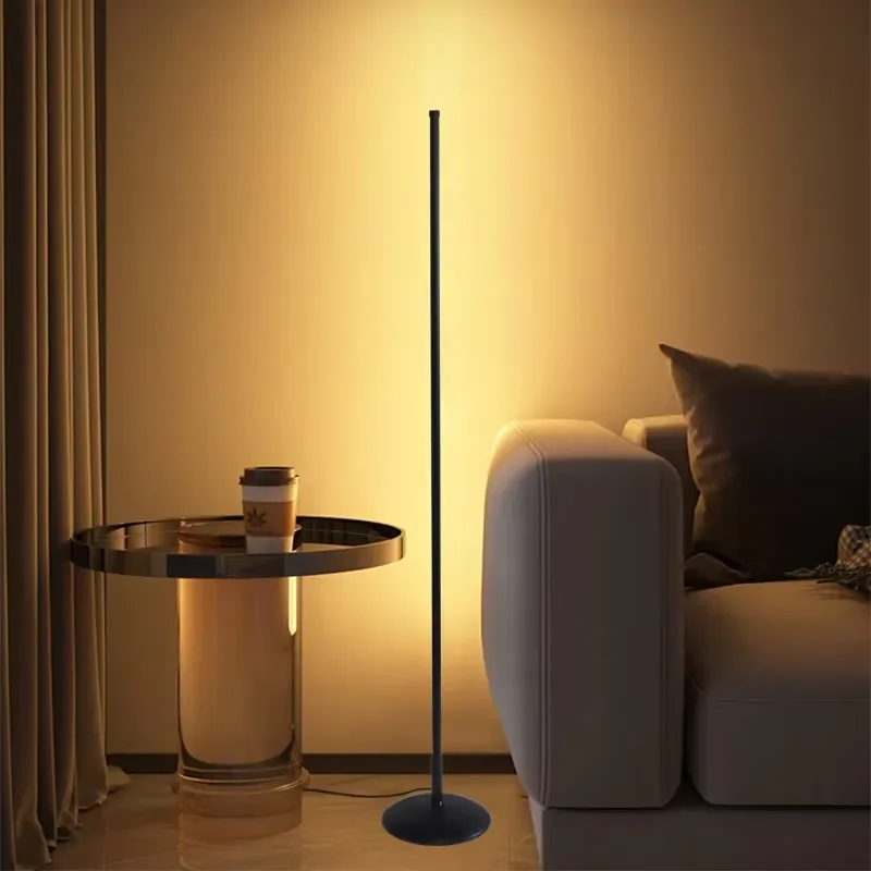 Modern LED Floor Lamp Dimmable Warm White Eye Protection Standing Light for Living Room Bedroom Simple Design Home Decor