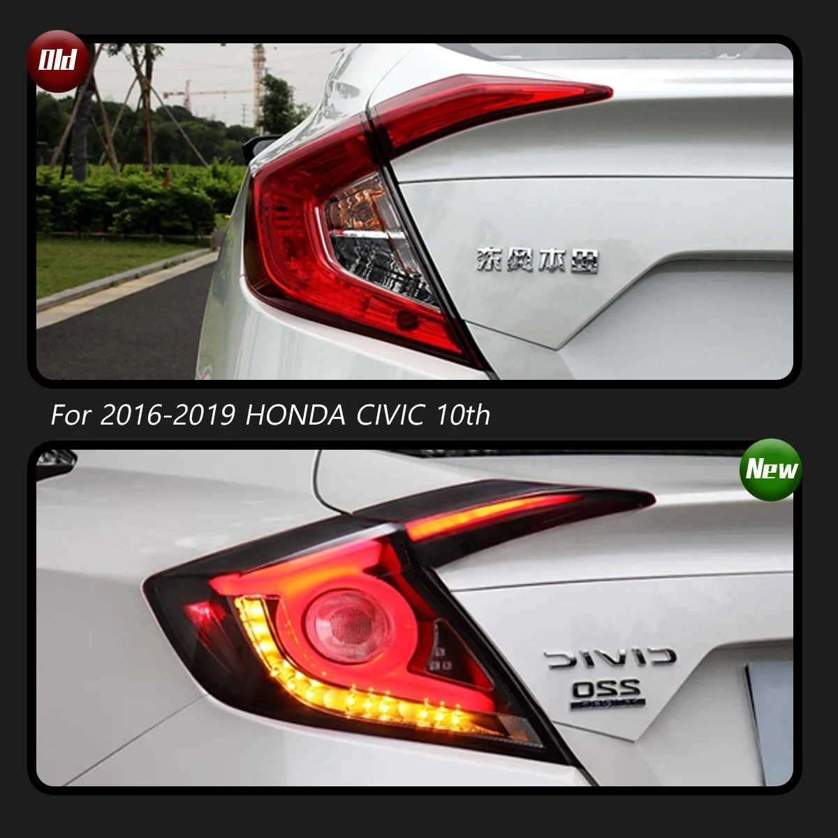 

TYPY New LED Taillight Upgrade Modified Full Tail Lamp Car Accessories For Honda Civic 10th 2016-2019 Dynamic Turn Signals