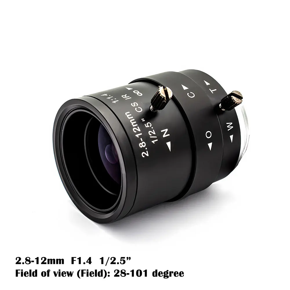 Lente zoom de montagem CS 2.8–12 /5–50 /50–100 mm Lente varifocal de íris manual para visão de máquina industrial ou câmeras de vigilância CCTV